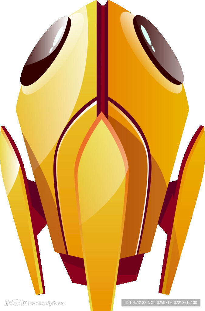 黄色科幻机器人头部造型