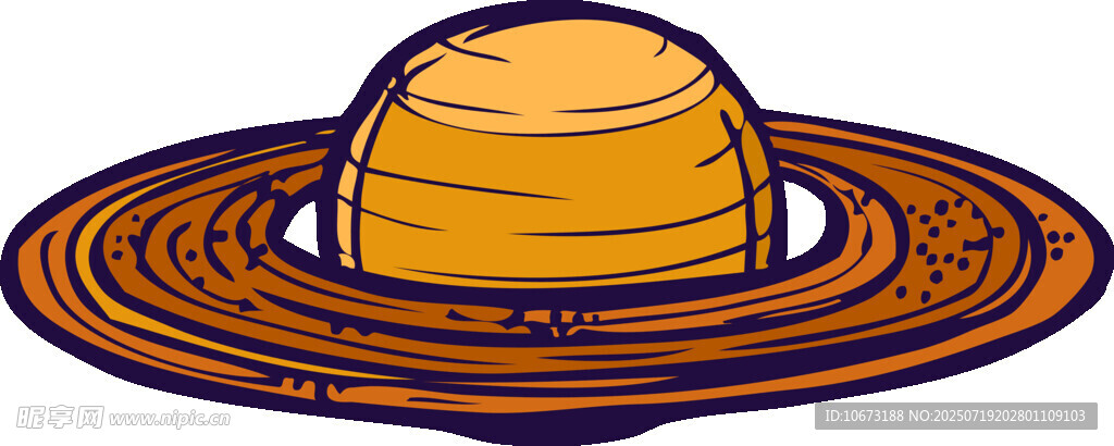 卡通风格土星插画