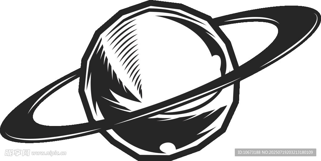 外星人与行星标志图案