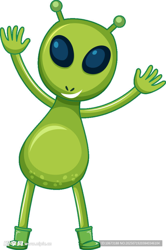 可爱外星小人张开双臂