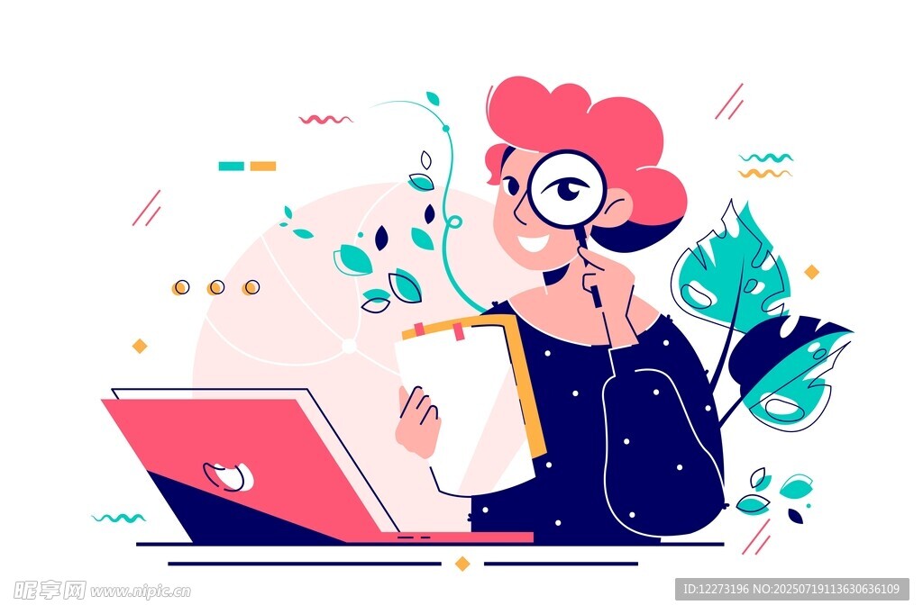 创意女性专注电脑工作