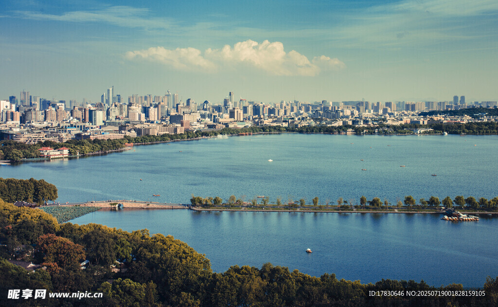 西湖杭州全景