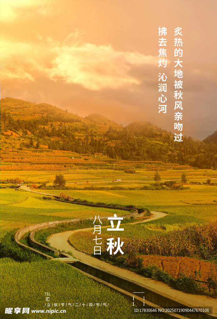 秋日田野间蜿蜒公路美景