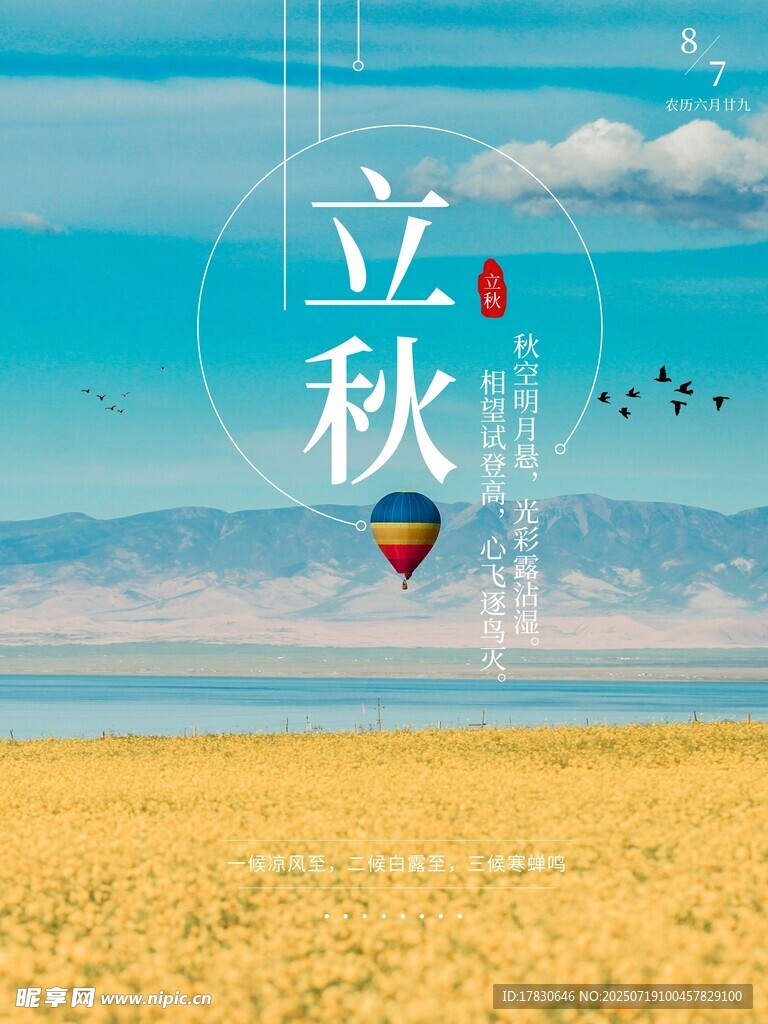 立秋时节的广袤田野风光