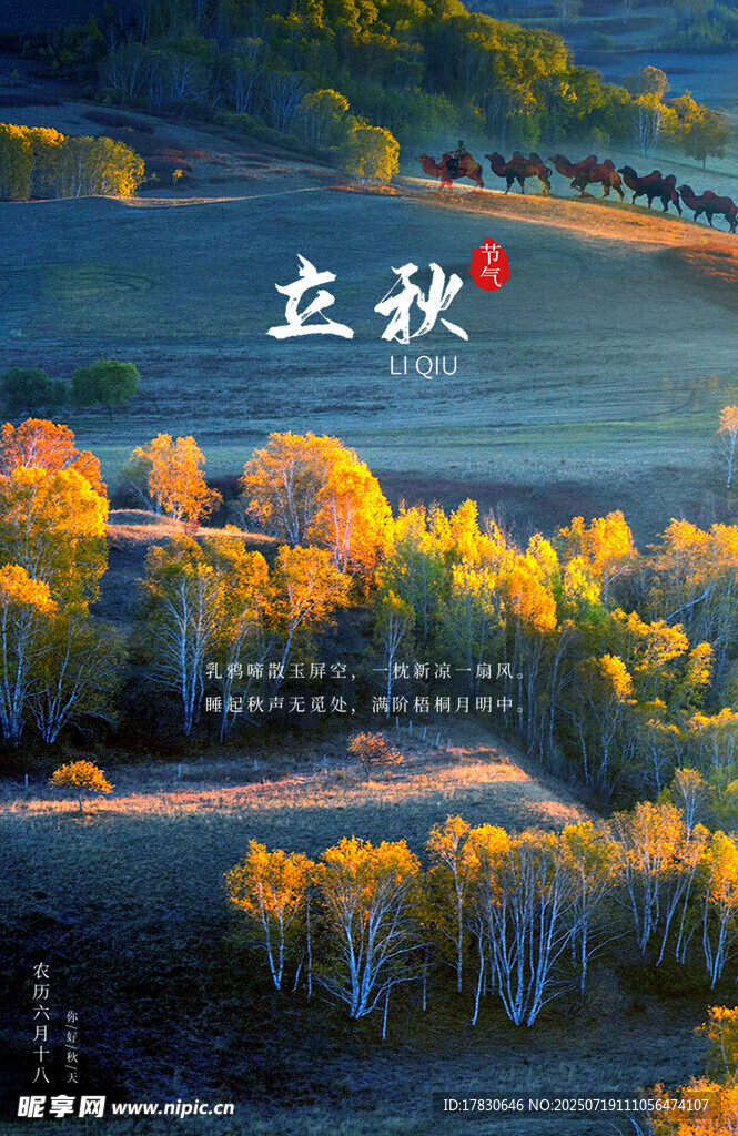 立秋时节的绚烂山林景色