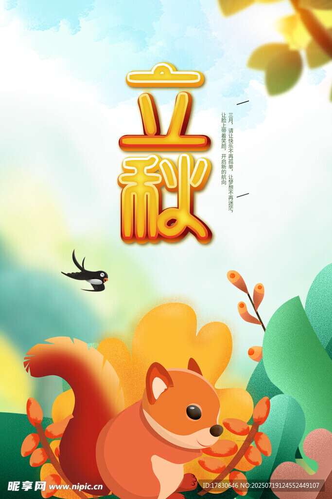 立秋时节的可爱松鼠