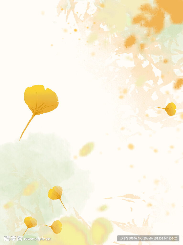 秋日银杏飘落唯美画面