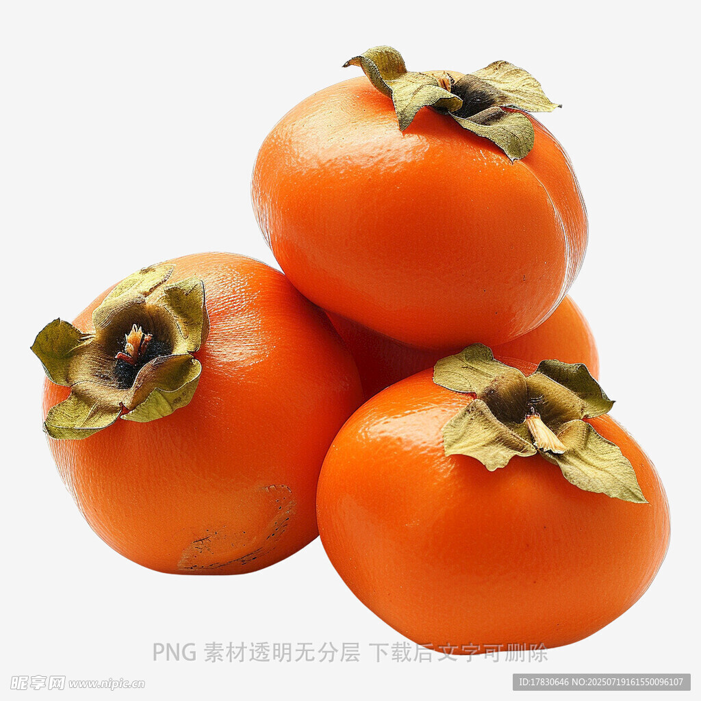 堆叠的新鲜柿子