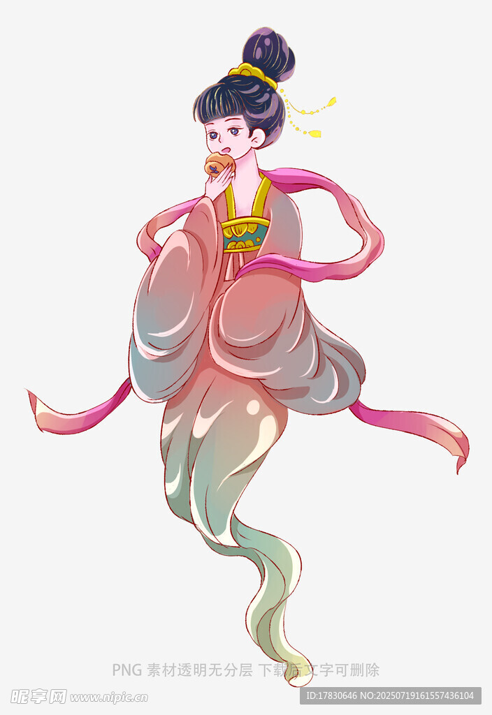 敦煌飞天神女形象插画