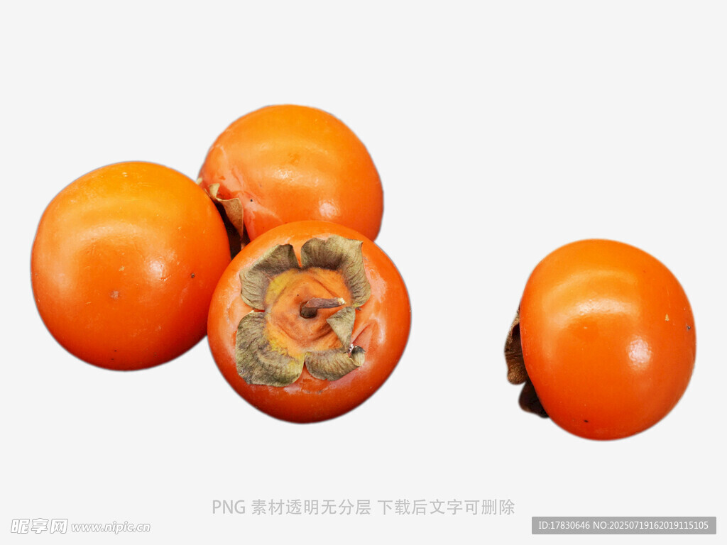 新鲜柿子摆拍图