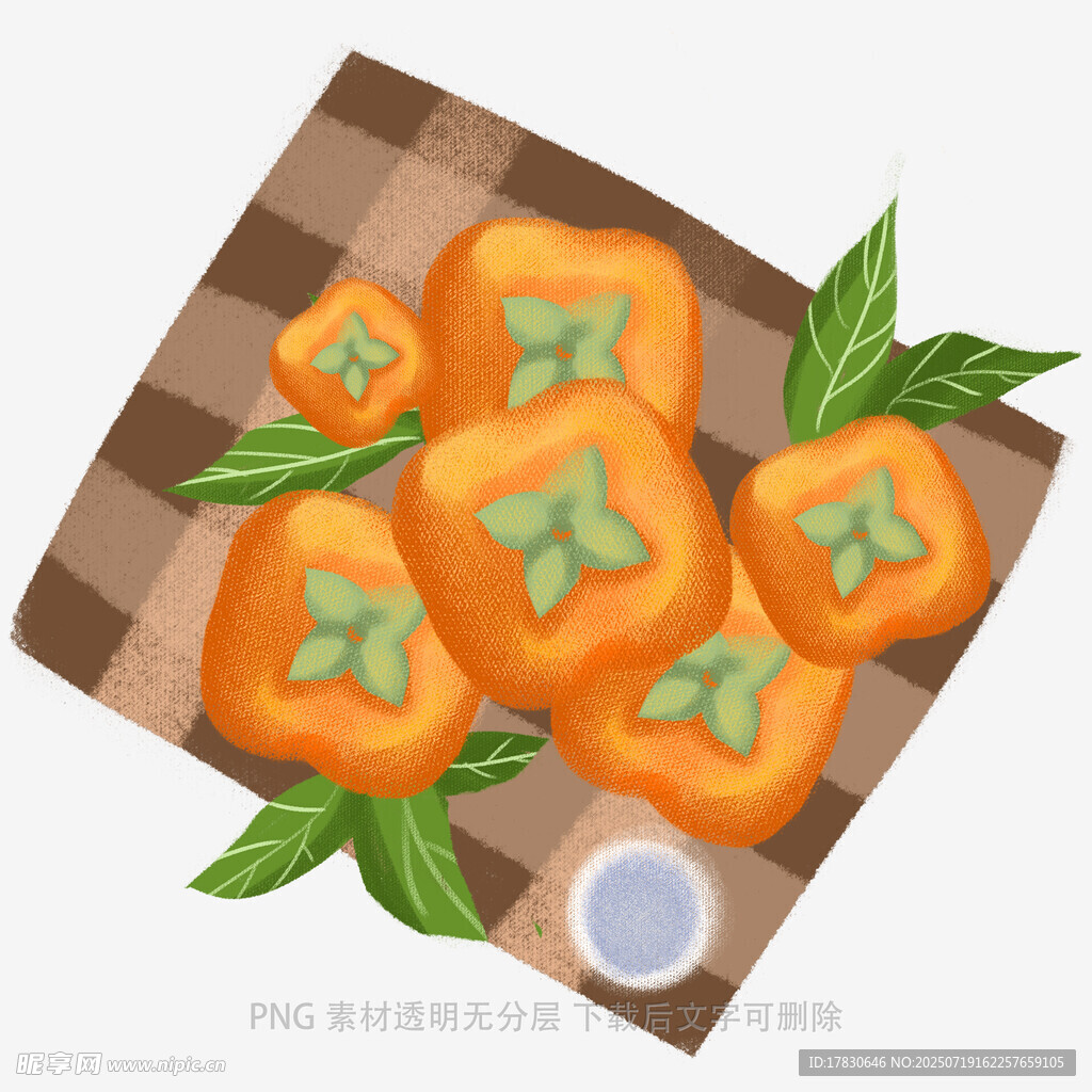 砧板上的新鲜橙色柿子