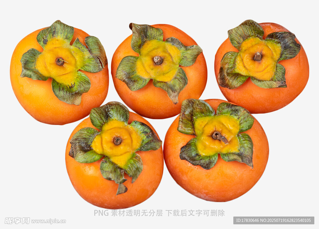 新鲜柿子摆拍图