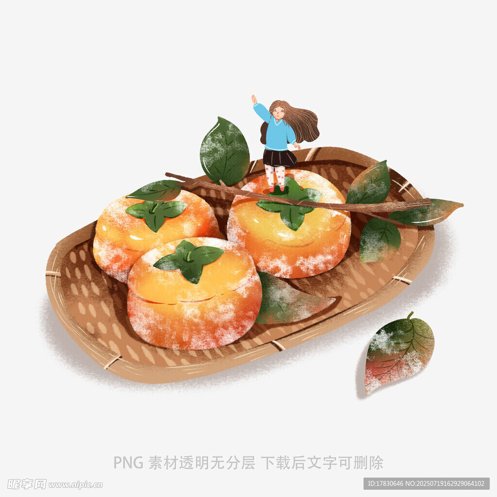 竹盘上的美味柿子糕点