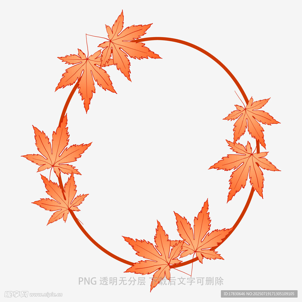枫叶环形装饰图案