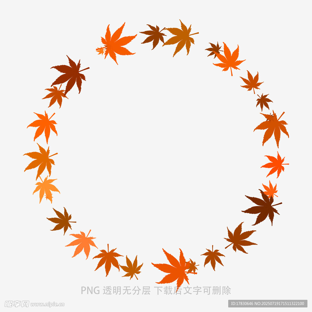 枫叶环形装饰图案