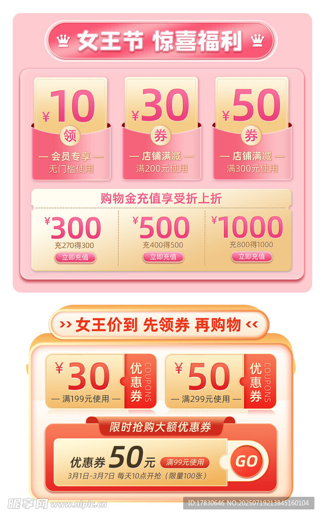 电商促销优惠券展示