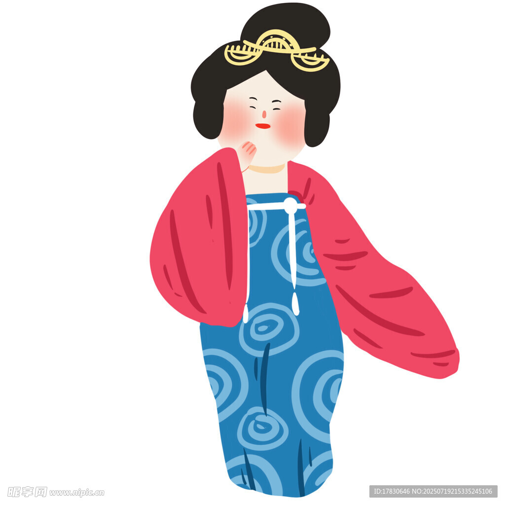 唐代仕女形象插画