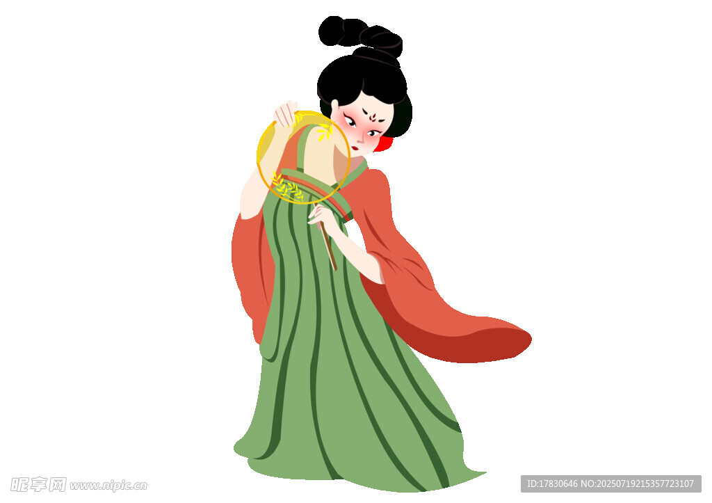 古风唐装女子优雅身姿