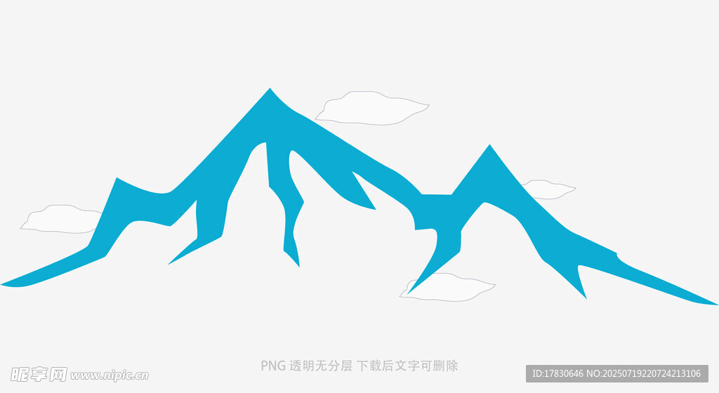 简约蓝色山脉矢量图