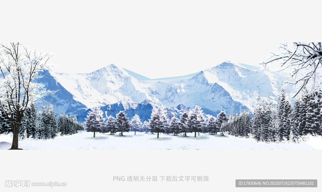 冬日雪山雪景风光图
