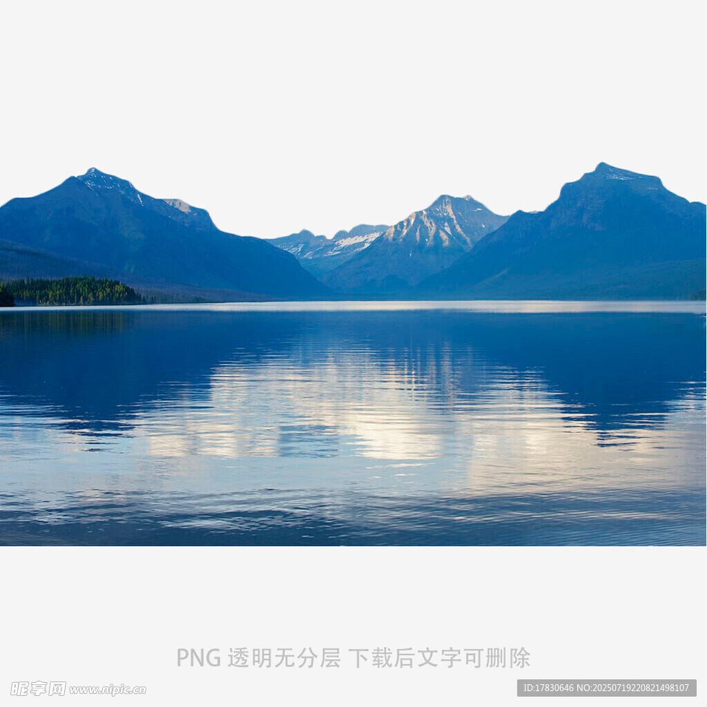 宁静湖山倒影美景
