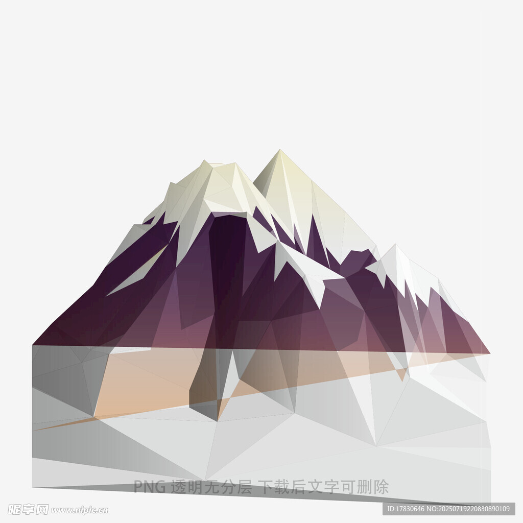 几何风格雪山插画