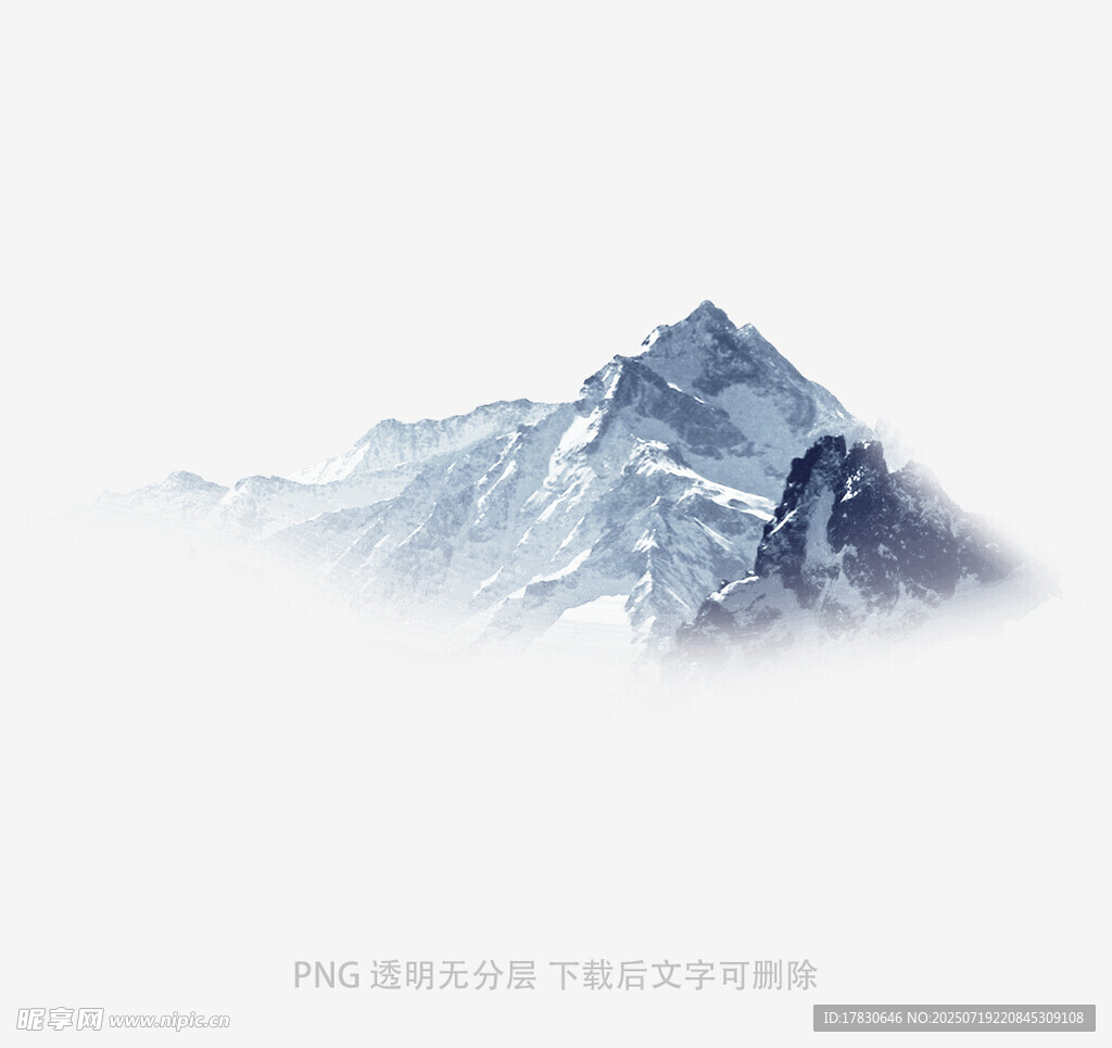 水墨风格雪山美景