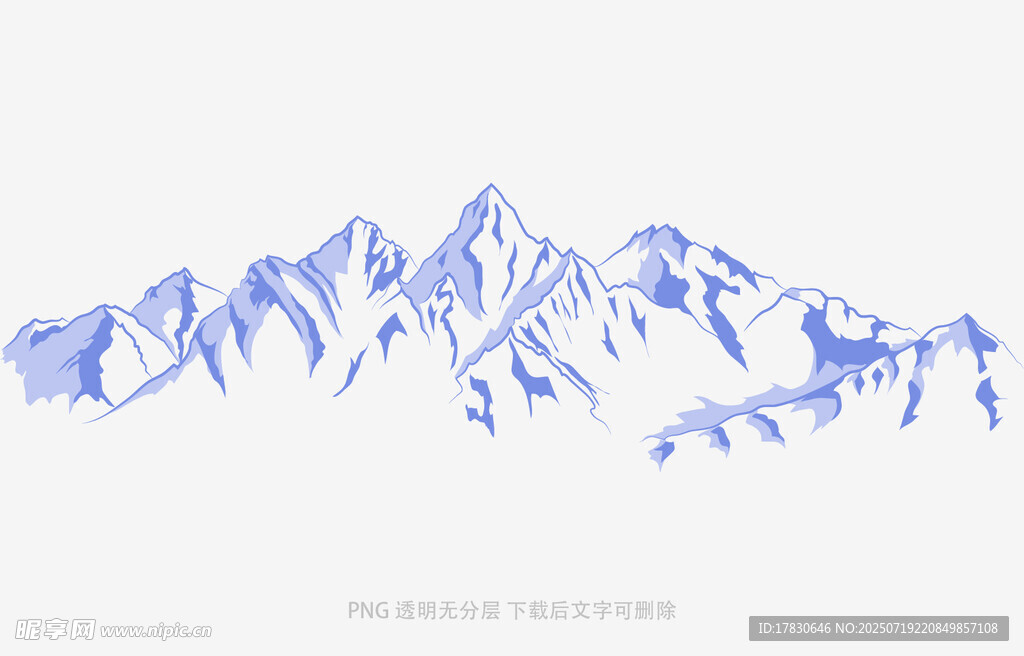 蓝色线条勾勒的山脉轮廓