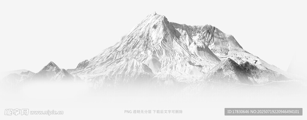 水墨风格雪山美景