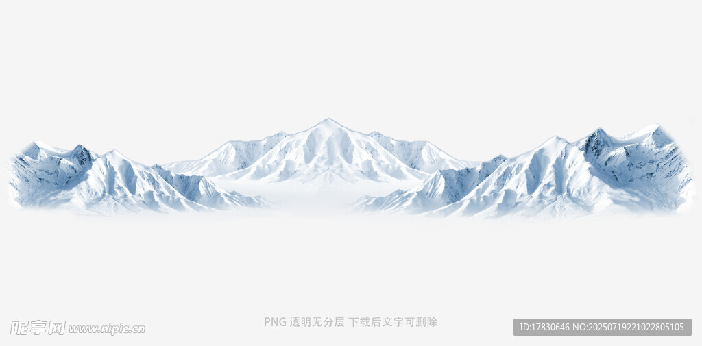 蓝白雪山风景图