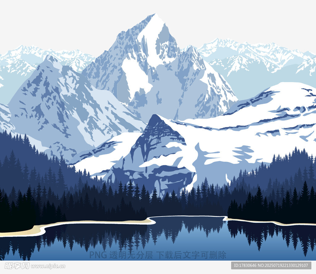雪山湖泊美景