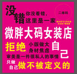 微胖大码女装店宣传海报