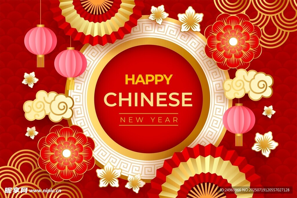 喜庆中国风春节装饰图