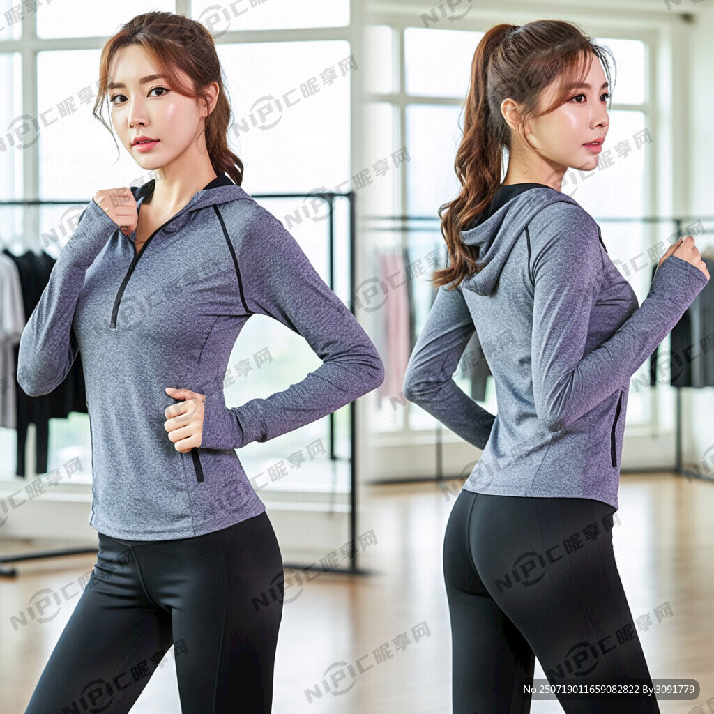 全身正面 侧面运动服装陈列模特