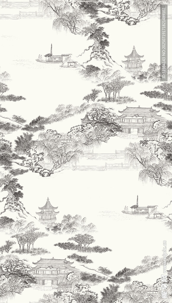 水墨山水风景图