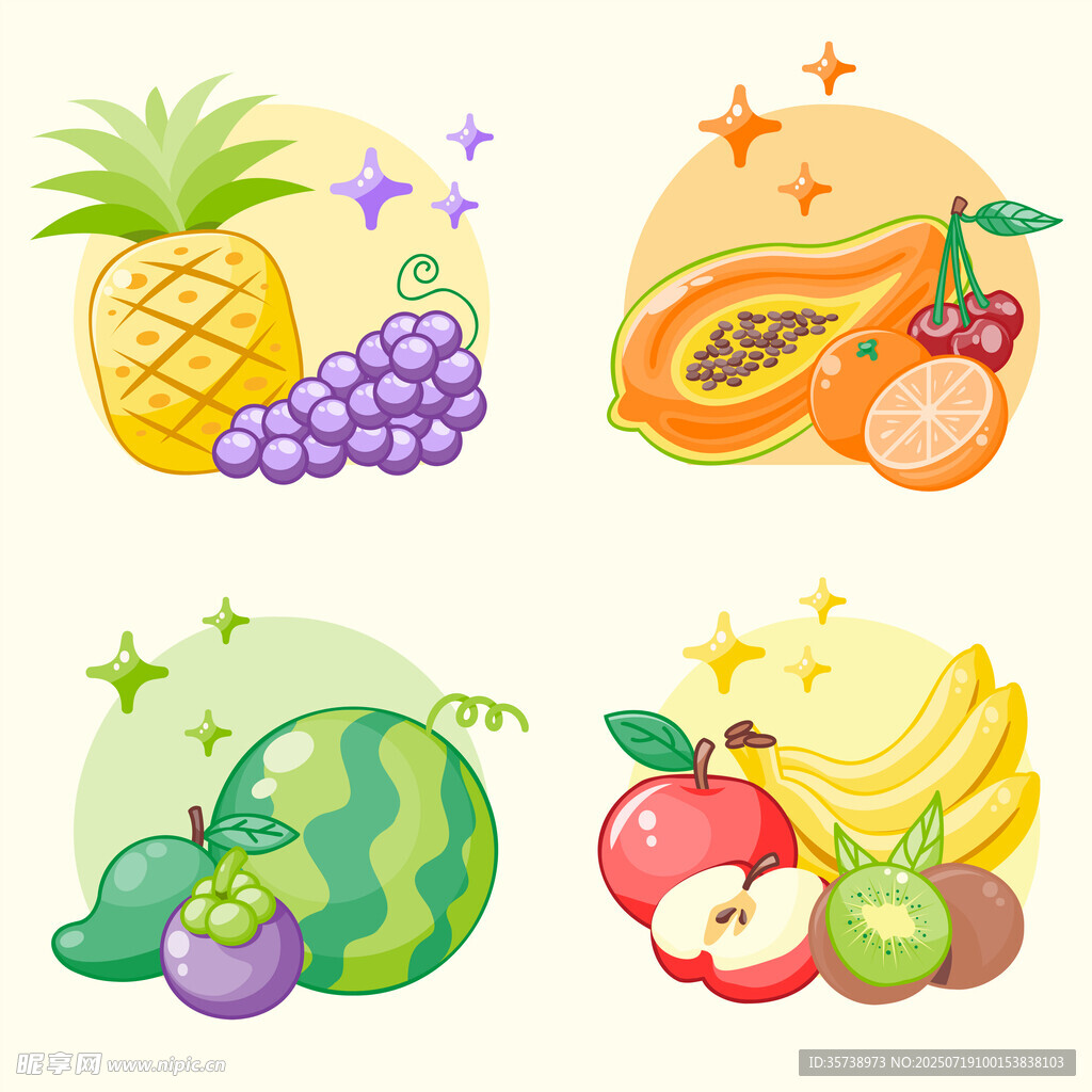 卡通水果插画