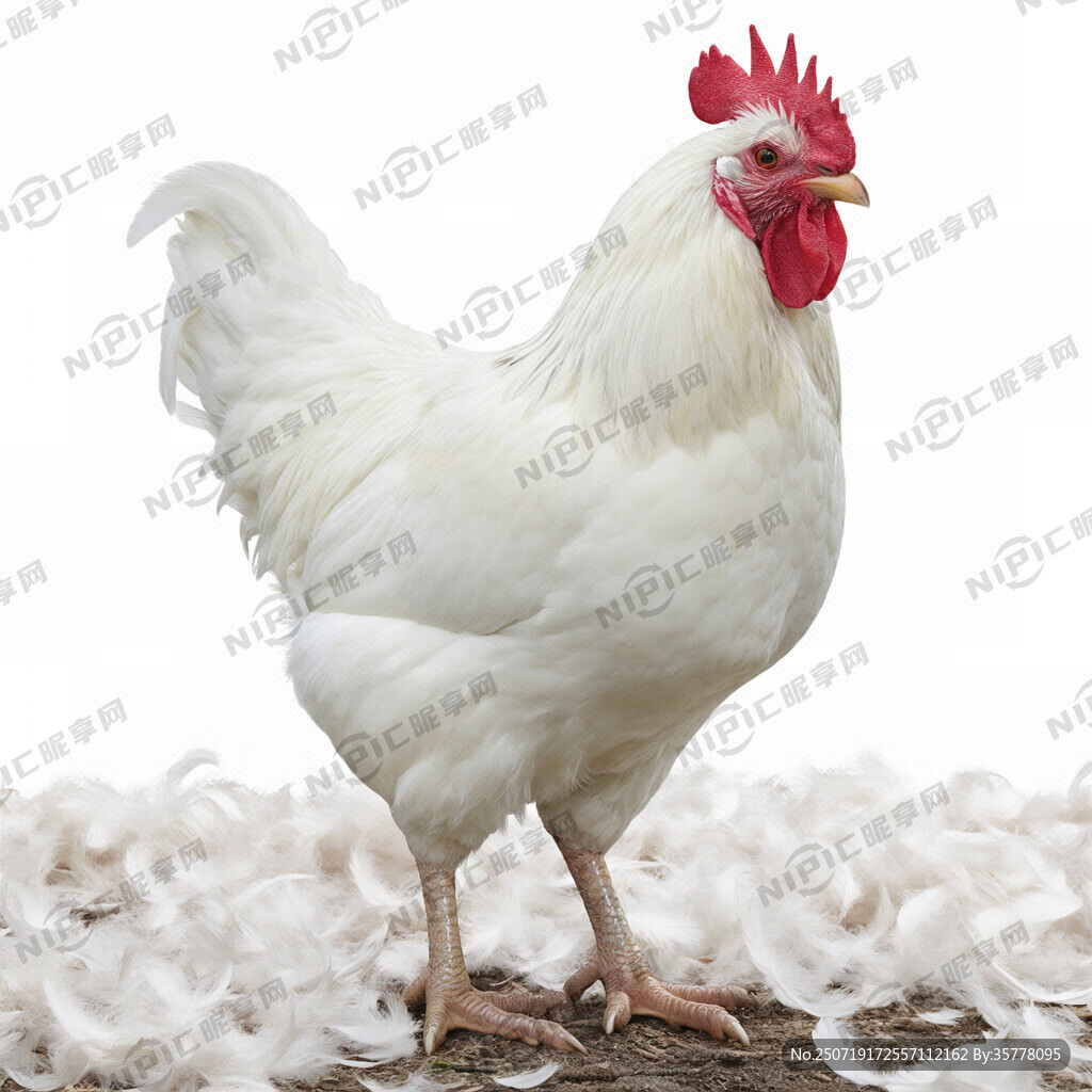 透底白羽肉鸡公鸡 显示全身