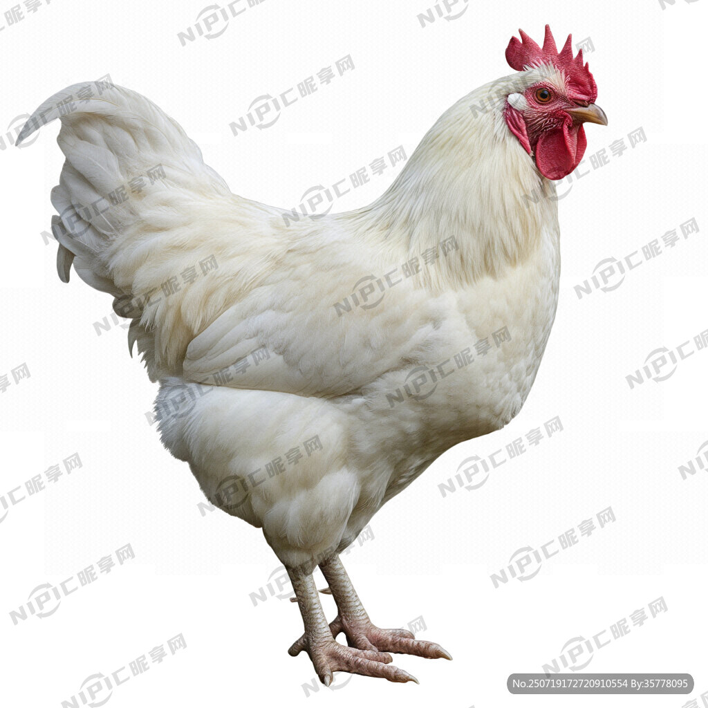 透底白羽肉鸡公鸡 显示全身