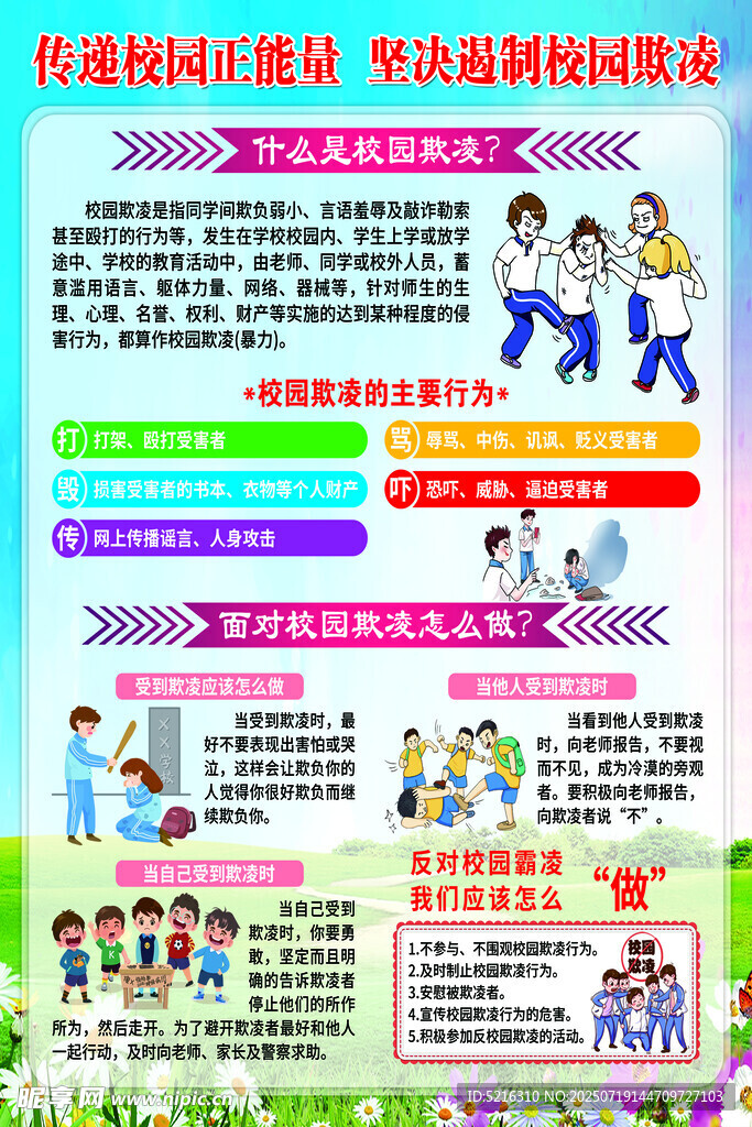 校园欺凌安全教育宣传海报