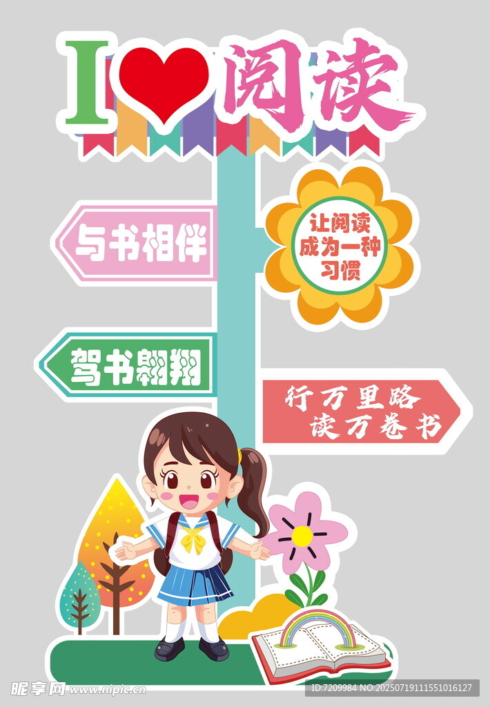 我爱阅读 打卡 指示牌