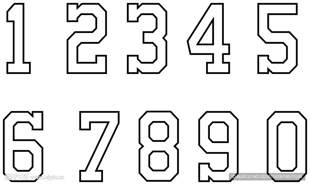 简洁数字字体设计展示