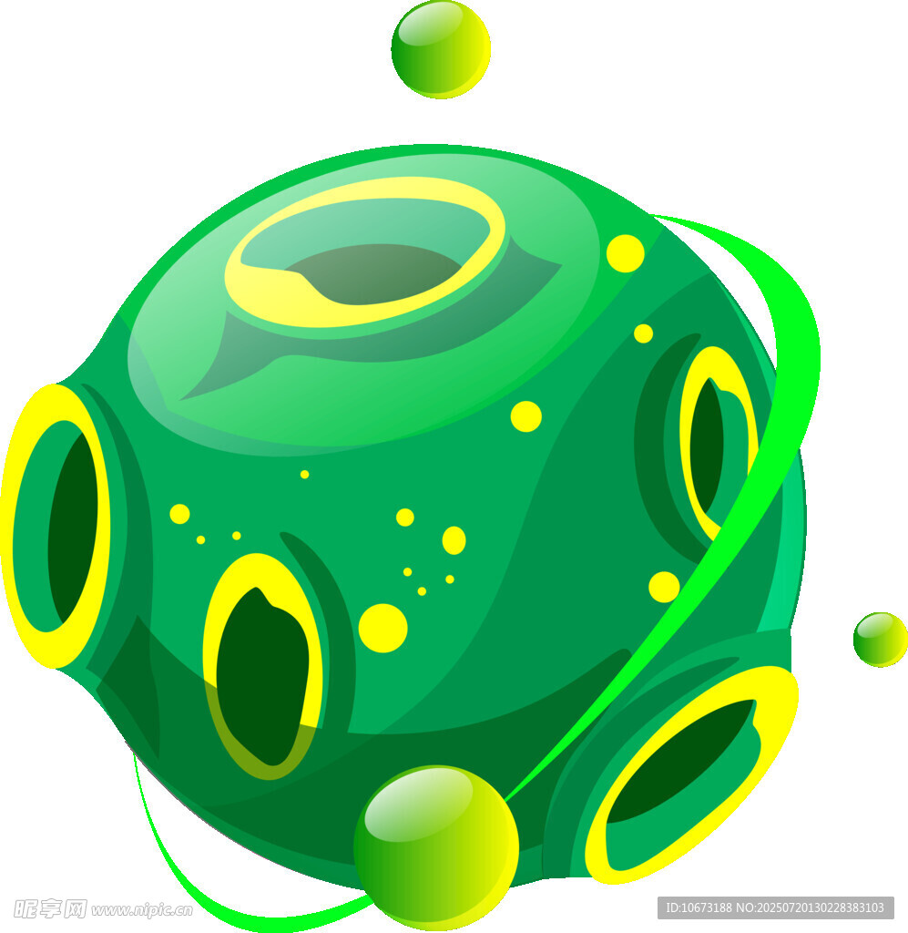 绿色科幻风球体元素设计
