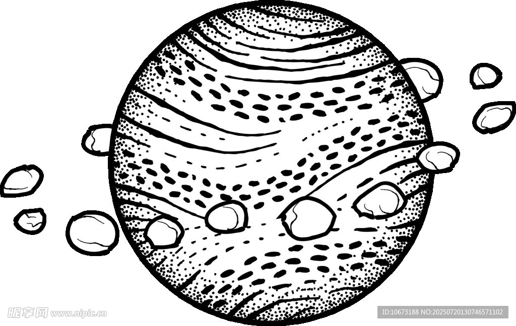 手绘星球插画