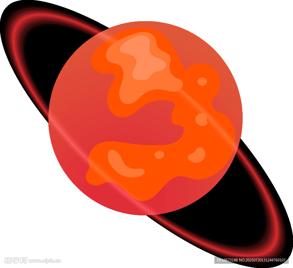 红色星球插画