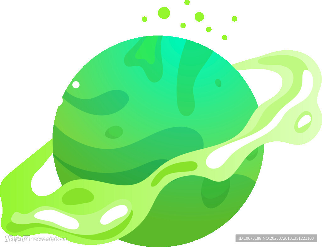 绿色星球环绕特效图案