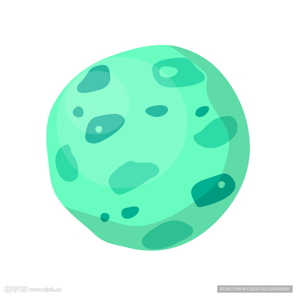 浅绿色卡通星球形象