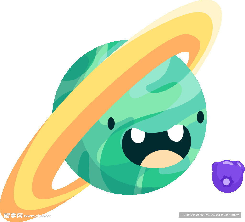 带环星球卡通形象