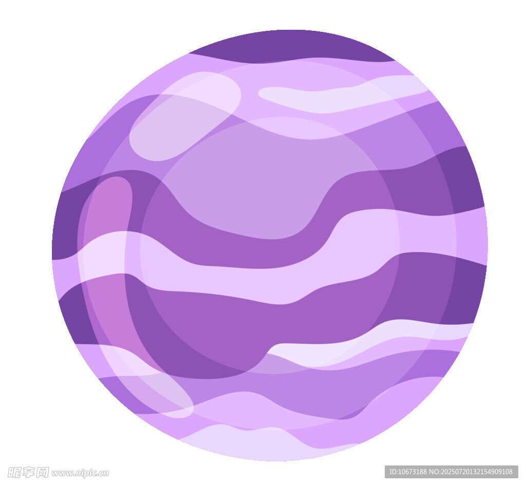 紫色条纹星球插画