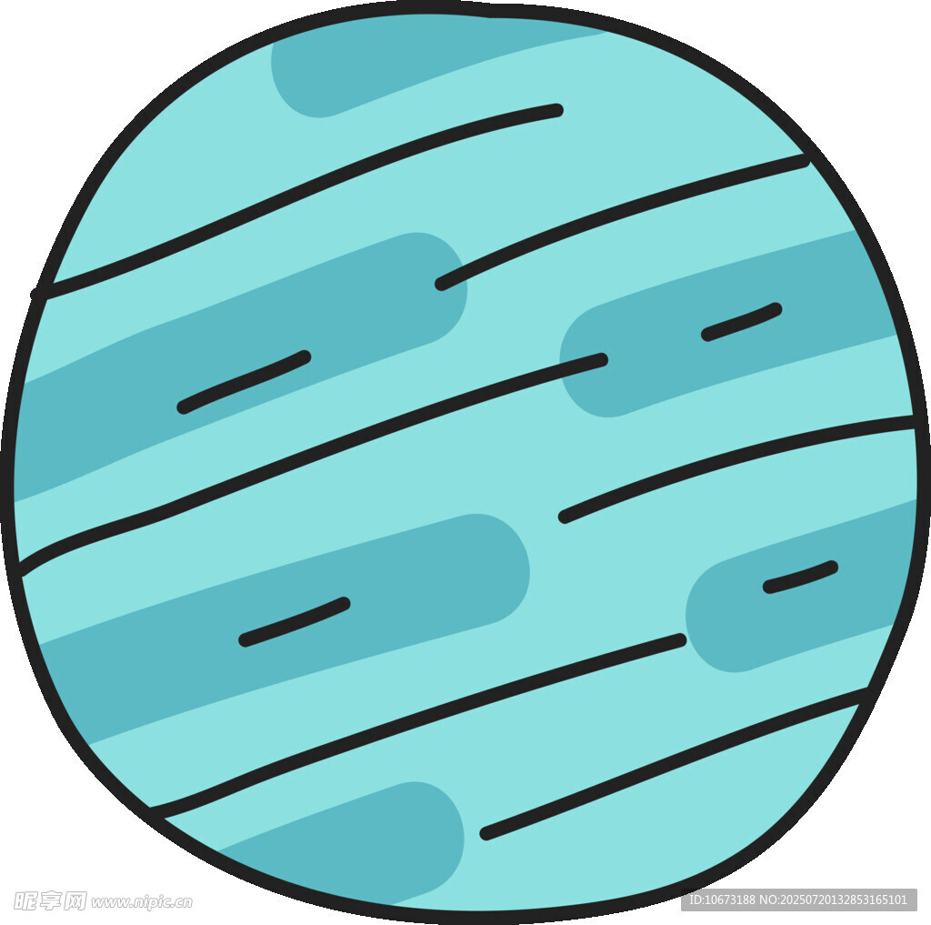 蓝色条纹星球插画