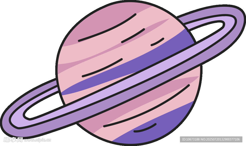 卡通风格的带环行星